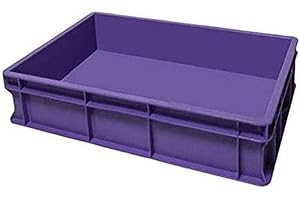 Genus Dei Cassetta Service polietilene Uso Alimentare 60x40cm h10cm Lilla sovrapponibile Professionale per Pizza Impasto Pane Pasta