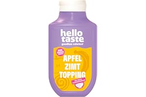 ‎HELLOTASTE hellotaste Apfel Zimt Sauce 250ml - kalorienreduziert, ohne Zuckerzusatz & voller Geschmack | Für Pancakes, Porridge, Joghurt uvm. | Vegan, aspartamfrei, glutenfrei, sojafrei | 1 x 250ml