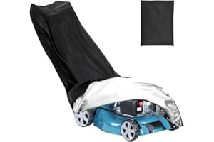 DTYGUIXE Rasenmäher Abdeckung Wasserdicht 210D Oxford Abdeckhaube Rasenmäher Schutzhülle Universal 193x64x112 cm mit Kordelzug Organizer Aufbewahrung Garten Rasenmäher Abdeckung für Rasentraktor