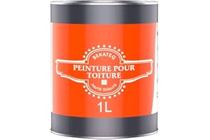 BEKATEQ BE-510 Peinture pour toiture 1L Rouge tomate I Revêtement de toiture satinée pour toitures en tuiles, ardoise, ciment, tôle, béton, bois I Hydrofuge, résistant aux UV et aux intempéries