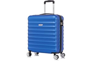 FLYMAX 56x45x25 Easyjet Cabin Bag Hand Luggage Approved Cabin Case Carry on Lightweight Suitcase Also Approved for BA Jet 2 57L 2.8kg Navy