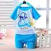 Pandaren® summer cotton shortsleeve shorts set pants sports clothing set for baby boy girl infant toddler (18-24 months, Blue)
