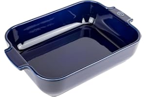 PEUGEOT - Plat Four En Céramique Rectangulaire - 32 cm x 21,7 cm x 7,2 cm - Contenance : 2,7 L - Garanti 10 Ans - Fabrication Française - Coloris Bleu