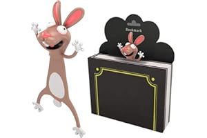 Kostoo Marque-page drôle 3D dessin animé animal, marque-page pour étudiants, bureau, papeterie, cadeau créatif idéal pour garçons et filles (abbit)