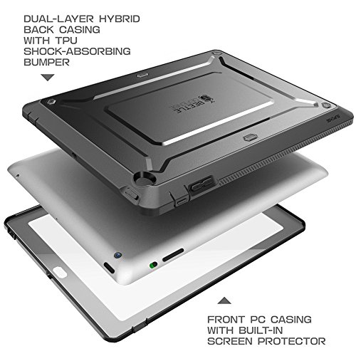 Apple iPad 4 / 3 / 2 Hülle , SUPCASE Heavy Duty [Unicorn Beetle PRO Series] Protective Case / Schutzhülle mit eingebautem Displayschutz + Impact Resistant Bumper (Schwarz) - 5