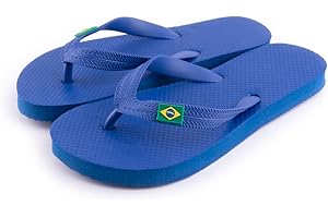 R-ISLAND Sandales unisexes pour enfants, logo Brésil, taille 30-35, imperméable, semelle en polyéthylène. Idéale pour la maison extérieure et intérieure, la plage, la piscine.