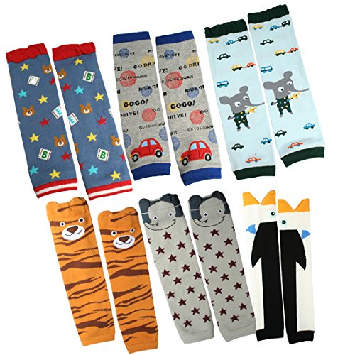 KF Baby Boys Toddler Cozy Soft Leg Warmers, Set of 6 Pairs