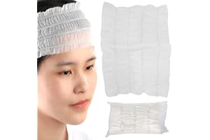 ADIFARE 100pcs Disposable Elastic Hair Wraps Non Woven Headbands Spa Salon Makeup Sauna Facial Skin Care Hair Bands Headbands for Skin Care Beauty Accessories for Hospital Medical