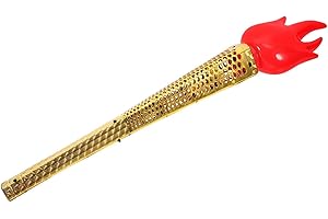 AMOTEE Flameless Torch Props Fake O-lympic Torch Realistic Plastic Torches Toy Fun Torches Props for School Sports Competitions Medieval Luau Themed Party Decors for School,Sports Competitions (1PC)