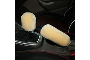 Baceyong 2-częściowy zestaw miękkich, puszystych pokrowców na gałkę zmiany biegów, ciepła osłona uchwytu hamulca ręcznego, zestaw pluszowy