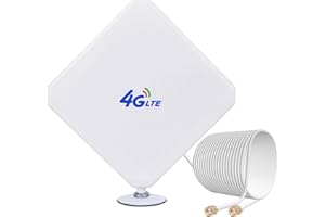 NETVIP SMA 4G Antenna,35DBI GSM High Gain 4G LTE Antenna WiFi Signal Booster Amplifier Modem Adapter Network Reception Long Range Antenna with (35DBI SMA Connector)