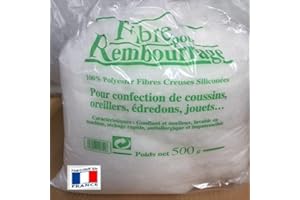 BNG ouate de Rembourrage Sachet de 500 g Mousse de Rembourrage de Polyester à 100% pour garnir des Peluches, doudous, Coussins etc. matériel de Rembourrage très Duveteux Blanc Made in France