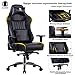 Produktbild KILLABEE großer Memory Foam Gaming Stuhl - Verstellbarer Neigungswinkel, Rückenwinkel und 3D-Arme. Ergonomische hohe Rückenlehne aus Leder .Exklusiver Computer-Schreibtisch. Bürostuhl mit Metallsockel