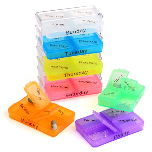 Vakind Weekly Medicine Storage 7 Day Tablet Pill Sorter Organizer Box Holder Container (As shown) by VStoy