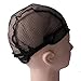 Nylon Hair Wig Weaving Cap Snood Net Stretch Mesh Liner Breathable With Ear Wings - Black