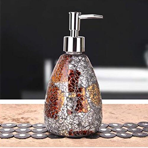ZHIHUI Soap Dispenser Glass Creative Hand Sanitizer Bottle High-grade Mosaic Fashion Latex Bottle Dispensing Conical Bottles, amber