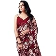 SIRIL Women's Georgette Floral Printed Saree With Unstitched Blouse Piece