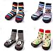 Bebedou baby socks (2 pairs pack) colourful cutest home socks 18 to 36 months Baby Toddlers Kids Comfy Indoor Slippers Shoes Socks Moccasins NON SKID Indoor Shoes Socks Durable Multifunctional slip baby booties breathable toddler elastic, warm and thick socks with soft leather sole, 2 for the price of 1 (blue red)