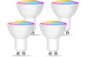 EXTRASTAR GU10 LED Alexa Lampen Smart RGB Licht WiFi Smart LED Glühbirne,6W=48W 480LM GU10 LED Smart Lampe wlan Dimmbar Birne, Kompatibel mit Alexa Echo,Google Home,4er Pack