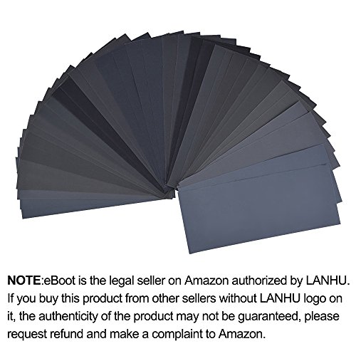 400 bis 3000 Grit sortierte Schleifpapier Sandpapier Schmirgelpapier, Trocken / Nass, 9 x 3,6 Zoll, 36 Stück, für Automotive Schleifen, Holzmöbel Finishing, Drechseln Finishing - 7