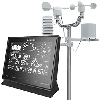 wetterstation mit au�ensensor und regenmesser