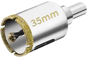 Meccion Sega a Tazza diamantata 35mm con Punta Pilota, Punte Trapano Fresa Diamantate per Piastrelle, Porcellana, Vetro, Marmo, Ceramica