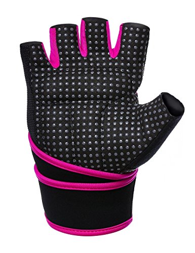 Showtime Fitnesshandschuhe Trainingshandschuhe Handgelenkstütze Handgelenkumwicklung Grips für Workouts – Rutschfest, Schaum gepolstert und Klettverschluss - 4
