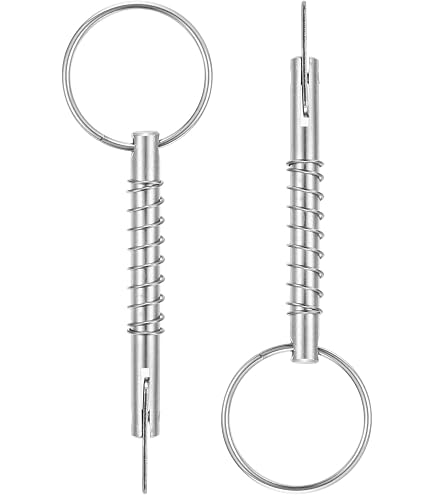 4 Perni A Sgancio Rapido In Acciaio Inox 316 Per Tettoia Barca Bimini: Perno Con Leva A Goccia E Molla, Diametro 8mm X Lunghezza 66mm