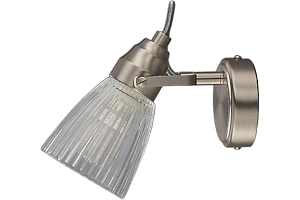 Lindby Applique Murale Kara à intensité variable (Moderne) en Gris Verre e. a. pour Salle de bain (1 lampe,à G9), Luminaire salle Lampe WC