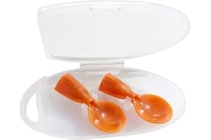 95SCLOUD 2pcs Squeeze Silikonlöffel-Aufsatz für Wiederverwendbare Quetschbeutel,Löffelaufsatz für Quetschbeutel,Quetschie Löffel, Babylöffel,Squeeze Feeder Spoons mit Case