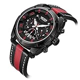 LLLS Herrenuhren, Quarzuhren Männer Fashion Casual Luminous Waterproof Uhren Komfort-Leder-Strap