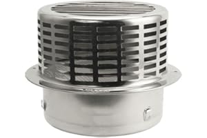 UTTASU Stainles Steel Chimney Cap, Metal Chimney Cowl with Bird Guard, Vent Cover Cap, Rain Snow Hat, Mesh Protector(150MM)