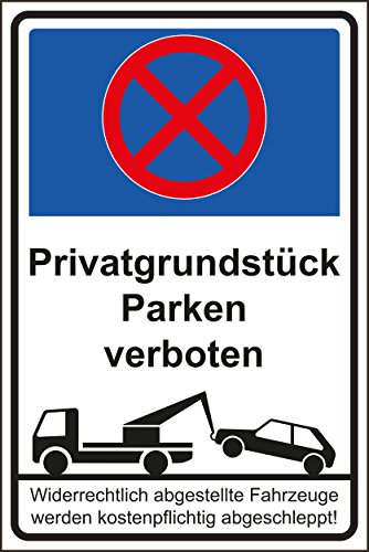 Parkverbot Parken verboten Schild Schilder -54- Privatgrundstück 29,5cm * 20cm * 2mm, ohne Befestigung