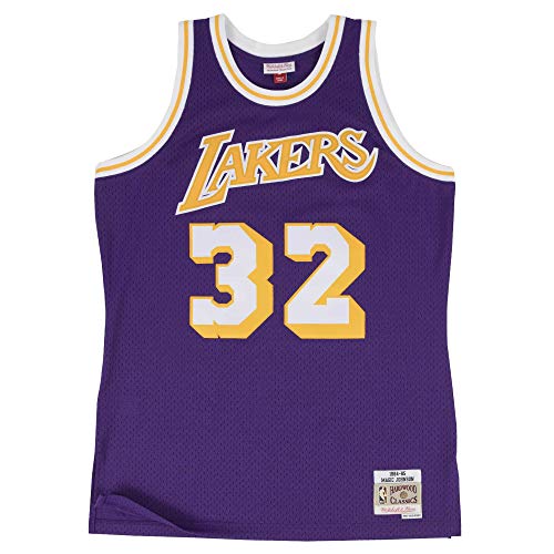 Mitchell&Ness M&N NBA Swingman Jersey Retro de con una Pegatina de 7 kmh Los Angeles Lakers - Magic Johnson M