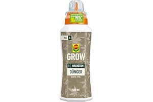 COMPO GROW Wachstum Dünger für Spezialkulturen - Dünger für Indoor & Outdoor - Spezialdünger für die Wachstumsphase - mineralisch - 500 ml, grün