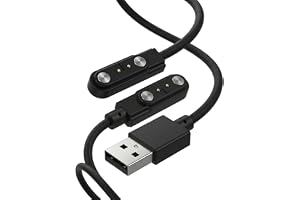 TASSFROO 2 stycken smartwatch laddningskabel, magnetisk 2-stifts USB, universell laddningskabel, klocka 60 cm set, magnetisk
