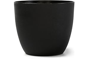 Muzhira Plant Pots, 18cm Thicken Plastic Planter with Drainage Holes, Plant Container Indoor Gardening Pot for Indoor and Outdoor Garden - Black