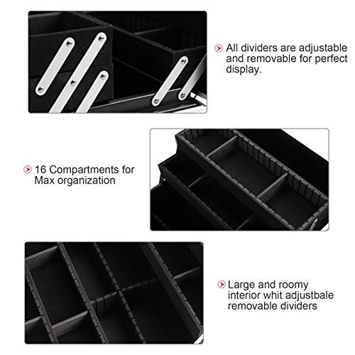 Homdox Kosmetikkoffer Schminkkoffer Friseurkoffer Beauty Case Schmuckkoffer Metall - 5