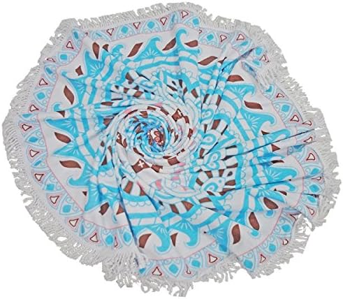 LAILAIGE Oversized Round Beach Towel Dual Sunscreen Towel Yoga Cushion,1-150*150CM