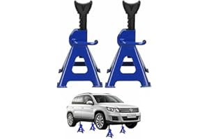 AUTOFU Ratcheting Axle Stand, 3 Ton Adjustable Heavy Duty Axle Jack Stands for Car Caravan Van Vehicle Stand Lifting Tool,Garage Workshop Steel,9-Stage Height,190 x 200 x 235 mm