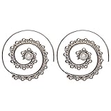 Pendientes en latón. 81stgeneration Pendientes en Latón Color Plata Piedra Lunar Simulada Espirales Étnicos