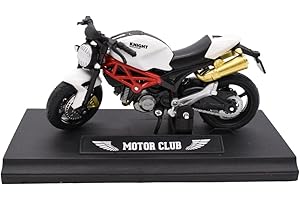 LabDip Alloy Motorcycle Toy, Creative Mini Motorbike Simulation Motorcycle Modern Mini Simulation Motorbike Ornament Cake Decorating Motorbike Toy For Child Boys Girls Intellectual Toy Gift White