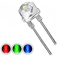 Steko {Pack of 50 Pieces} {8mm} RGB Auto Flash Multicolor Changing Transparent Bright LED, 3V DC 2 Pin Light Emitting Diode, Multipurpose, For Science Projects DIY Hobby Kit