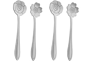 DEZP DEZ 4 PCS cucharas de postre cucharillas postre cucharillas cafe cucharas postre cuchara cafe cucharitas postre cucharas de cafe