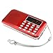 Price comparison product image iMinker Mini Portable Digital AM/FM Radio Media Speaker MP3 Music Player Support TF Card/USB Port with LED Screen Display, Emergency Flashlight, 3.5mm Earphone Jack (Red)