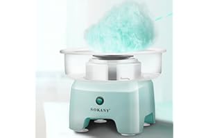 SOKANY SK-520 Máquina de algodón de azúcar para el hogar, gran diámetro 29,8 cm, máquina de algodón de caramelo de 500 W, para cumpleaños infantiles fiestas, fácil de usar y fácil de limpiar