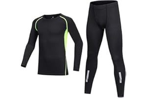 BUYKUD Kinder Funktionsunterwäsche Langarm Sportunterwäsche Fußball Trainingsanzüge Skiunterwäsche Unterwäsche Warme Set