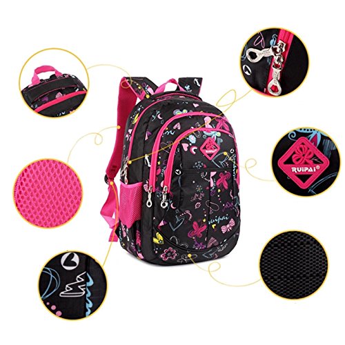 Happy Cherry Schulrucksack Blumen Schulranzen Schultasche Sports Rucksack Freizeitrucksack Daypacks Backpack f  r M  dchen Jungen Kinder Damen Herren 