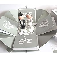 Geldgeschenk Geschenkschachtel Geschenk zur Silberhochzeit Explosionsbox handgefertigt