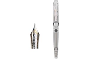 EROFA Penbbs 456 Series - Pluma estilográfica, acrílico transparente al vacío, tinta de iridio fino con caja de regalo